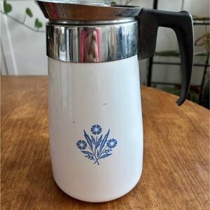 9 Cup Corningware Stovetop Percolator Blue Cornflower